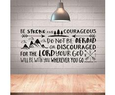Wandsticker, Zitat von Bibelvers Joshua, Maßstab 1:9, Vinyl