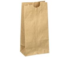 WM Papiertüten, extra klein, braun, 3 x 5,1 x 15,2 cm, Partyzubehör, Papiertüten, Lebensmittelbeutel, Hochzeit, Geschenktüten, Kraftpapier, 100 Stück pro Packung