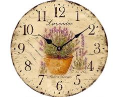 Yesee 30,5 cm Lautlos Wand Uhr 12 inch Lavendel