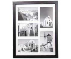 Golden State Art, Display (5) 4 x 6 Bilder, 11 x 14 Foto Holz Rahmen mit echtem Glas und weiße Matte, schwarz