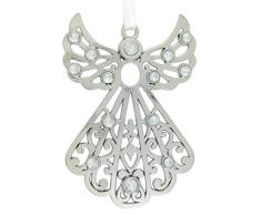 Needzo Weihnachtsengel mit Strasssteinen, 10,2 cm, silberfarben, 2 Stück
