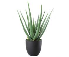 Armada Aloe Vera Kunstpflanze Sukkulenten Alo Fakes Pflanzen Feaux Seide Alavera grün Dekor Indoor Outdoor Verzierung Kunstbonsai mit Pflanzgefäß 23 Inch grün