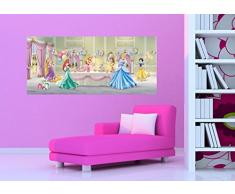 AG Design FTDh 0646 Prinzessinen Disney Princess, Papier Fototapete Kinderzimmer - 202x90 cm - 1 Teil, Papier, multicolor, 0,1 x 202 x 90 cm