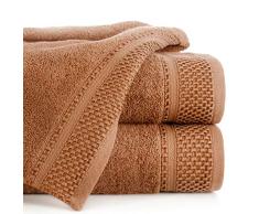 Eurofirany Carlo Badehandtuch Set Handtuch Saunahandtuch Muster – Saugstark, 100% Baumwolle 580g/m², Hochqualitativ, 3er und 6er Pack, Hellbraun, 50X90 cm, 6