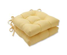Pillow Perfect Outdoor | Indoor Canvas Buttercup Large Stuhlkissen (2er-Set) 17,5 x 16,5 x 4, gelb