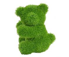 AniPlants Bär seitlich, Figur aus Kunstrasen, Circa 30 x 44,5 x 50,5 cm groß, wetterfest und formstabil, mit Ankern zur Befestigung, ideal als Deko für Garten und Haus, grün, 50 cm