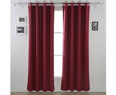 Deconovo Verdunkelungsvorhänge, energiesparend, drapiert und Vorhänge mit weißer Rückseite, für französische Türen, 52 W x 95 L, 2 Paneele