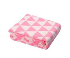 uxcell Home Super Warm Baumwolle Kabel Gestrickte Überwurf Decke Schlafen Cover für Schlafzimmer/Sofa/Bett/Couch/Auto/Büro leicht 47 x 67(W*L) Pink Triangle