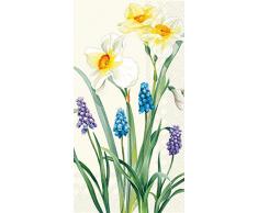 Boston International Gästetuch Buffet Papierservietten 8.5 x 4.5-Inches Frühlingsblumen creme