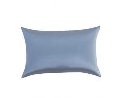 YUNS Kissenbezug, 100% Reine Maulbeerseide, für Haar und Haut, 25 Momme Seide, beidseitig mit Umschlagverschluss, Queen/King-Size, 1 Stück King Mist Blue