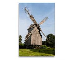 Premium Textil-Leinwand 60 x 90 cm Hoch-Format Bockwindmühle, Windmühle, Wehe | Wandbild, HD-Bild auf Keilrahmen, Fertigbild auf hochwertigem Vlies, Leinwanddruck von Barbara Boensch
