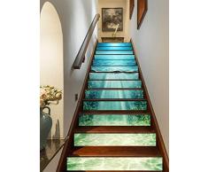 FLFK 3D Ocean Beach Selbstklebende Treppenaufkleber, Vinyl, Seestern, Treppenaufkleber, Tapete, 100 x 18 cm, 13 Stück pro Set 100CMx18CMx13pieces(39.3w x 7h x 13pieces) GXL1050