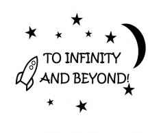 To Infinity und außerhalb. Vinyl Wand Aufkleber Zitate Zitat Kinderzimmer Wandtattoo Kinderzimmer Jungen Raum