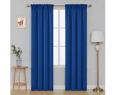 deconovo Home Dekorationen Rod Pocket Vorhänge Fenster Drapes isoliert Verdunkeln Gardinen 1 Paar 132,1 cm, Polyester-Mischgewebe, königsblau, 52x95 Inch