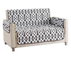 Quick Fit Ashmont Home Loveseat Bezug aus Mikrofaser, wendbar, wasserfest, Grau, Cover