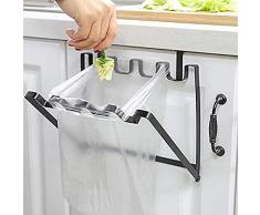LANGUGU Edelstahl Trash Rack Garbage Bag Halterung Door Back Typ Multifunktionale für Küche Haken Aufhängen Geschirrtuch, Reittiere über Schranktüren Schränke Rahmen