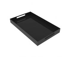 Vale Arbor Serviertablett aus Acryl für Couchtisch, Frühstück, Servieren, Butler und mehr Large schwarz