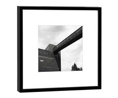 COGNOSCO Fotografie im Holzrahmen: Kokerei Zollverein Essen-Fotodruck-Format 27 x 27 cm-Rahmenfarbe schwarz-Hochwertiges Wandbild, Geschenkidee oder Souvenir aus der Ruhrregion, Holz, Weiß, Rahmen