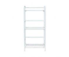 Flipshelf Bücherregal, zusammenklappbar, Metall, platzsparend, ohne Montage, für Zuhause, Küche, Bad und Büro, Weiß, 3 Ablagen, schmal