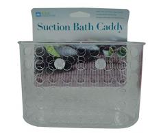 Home Expressions Duschkorb mit Saugnapf, für Shampoo, Seife, Schwamm, Körperwäsche, Luffa, Rasierer und kleine Toilettenartikel Medium farblos