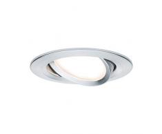 Paulmann Licht 939.02 Paulmann 93902 LED Coin Flache Einbaustrahler Slim Deckenspot rund 6,8W dimmbar und schwenkbar IP23 sprühwassergeschützt Einbauleuchte, 6.8 W, Alu gedreht