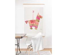 Society6 Katze Coquillette Pinata rosa und rotgold Kunstdruck und Aufhänger, 18 x 24 cm, Mehrfarbig 18x24 Mehrfarbig