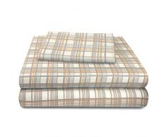 SUN WASHED Sonnenwaschbar, 100% Baumwolle, 170 g/m², Flanell, superweich, warm und flauschig, 4-teiliges Bettwäsche, bis zu 40,6 cm Tiefe Tasche. Twin Mehrfarbiges Plaid