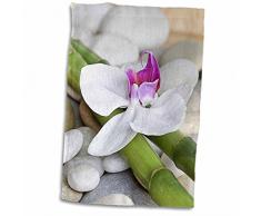 3dRose Pink Orchideen Blumen und Strandschätze Stillleben, Handtuch, 15 x 22 cm