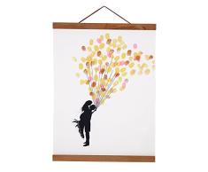Magnetischer Bilderrahmen Bilderrahmen, Holz, Naturholz, DIY Bild Poster Scroll Prints Artwork Leinwand Kleiderbügel Teak Holz 30cm Siehe Abbildung