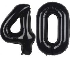 ZOOYOO Luftballons aus schwarzer Folie, Mylar, für Geburtstag, Party, Dekoration, Jahrestag, 101,6 cm 40.