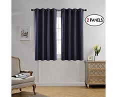 miuco Verdunkeln Tülle Strukturierte eingewoben Blackout Vorhänge für Wohnzimmer Vorhang Panels Set von 2..., metall, marineblau, 52x63 Inch