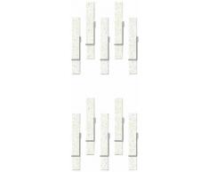 K&Company Wäscheklammern, glitzernd, Weiß