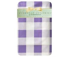 Newbridge Farmhouse Buffalo Check – Frühlings- und Osterdruck Vinyl Flanell Rückseite – Pastellfarben Gingham Sommer Indoor/Outdoor Tischdecken aus Vinyl Country Rustic 52 x 70 Oblong/Rectangle hellviolett