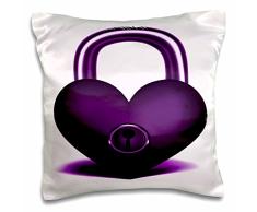 3dRose PC 125857 _ 1 A Herz lila Schloss mit Schlüsselloch Bild Kissen Fall, 40,6 x 40,6 cm