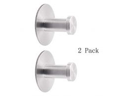 Corner Cabin Eckkabine 3M Klebehaken, Handtuchhaken mit gebürstetem Edelstahl für Bad Küche Garage Schwerlast-Wandhaken Kleiderhaken (4 Stück) 4cm 2 Pack