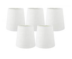meriville Kronleuchter Lampenschirme, 3,5 von 11,4 von 11,4, Wechselrahmen, Leinen, gebrochenes weiß, Set of 5
