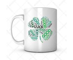 Vier Kleeblatt Viel Glück Kaffee Tasse Einzigartige Geburtstag Geschenke für Männer oder Frauen, ihm oder Ihr Cool Geschenk Idee für St. Patrick s Day Shamrock, Mom, Dad, Kinder, Sohn, Tochter, Ehemann, Frau, Boss, Freund