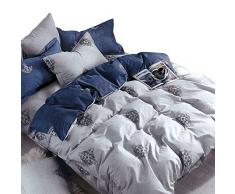 Essina Full/Queen Bettbezug Set 3-Teiliges Carlo Collection, 100% Baumwolle 620 Fadenzahl Bettwäsche-Set, Kissen Kissenbezug Queen Winter Gray