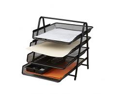 Mind Reader 4tpaper-blk 4 Etagen Paper Tray Schreibtisch Organizer, schwarz schwarz