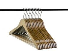 Neaties Walnuss Bambus Holz Kleiderbügel w/Kerben und Rutschfeste Bar für, Umweltfreundlich Closet, Höchste Qualität Bambus Kleiderbügel, Set von 12