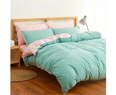 Simonshop Home Textile Bettwäsche-Set angenehm weiches Bettwäsche 4 Farbe Bettbezug Sets Full Queen King Size, Seide, grün, Queen