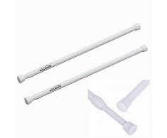 Wellgoods Federvorhang-Zugstangen verstellbar Verlängerungsstange für Badezimmer Fenster Schrank -39,9 bis 69,8 cm Spannstange 11,8-19,7 Zoll 2er Pack