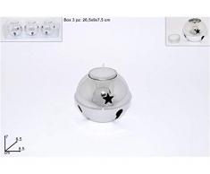 Due Esse Glocke für Tea-Light, Silber, 8.5 x 7 cm, 3 Stück