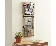 Deco 79 58644 Korb Wandregal schwarz/braun