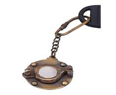 Hampton Nautisches k-239-an Antik Messing Bullauge Spiegel Schlüsselanhänger 12,7 cm, Nautical Schlüssel Halsband Antik Spiegel Schlüsselanhänger