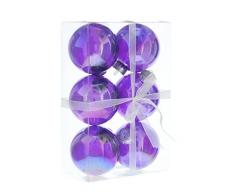 Festive Productions Dekokugeln 8 cm x 6 dunkel schillernd, Violett, 25 x 17 x 8,5 cm