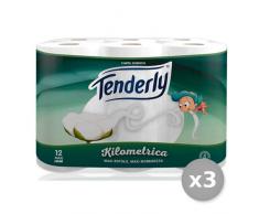 Tenderly Set 3 x 12 Mülltrennung Die Soft Toilettenpapier Zubehör für das Badezimmer, Mehrfarbig, Einheitsgröße