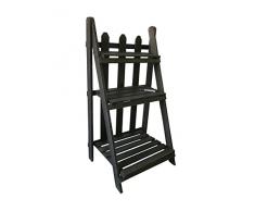 Benjara Holzregal im Übergangsstil mit Zaun wie Front, braun