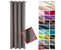 Eurofirany Rita Vorhang Gardine Glatt Schlicht Einfarbig - 8 Ösen Modern Schlafzimmer Wohnzimmer Lounge Kinderzimmer 1 Stück Einzeln, Polyester, Hellbraun, 140X250cm