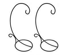 Waroom Home Metallornament-Ständer 2er Set – Eisen Ornament Halter für Luftpflanze, Hängen Glas Terrarium Globe Kugel, Kerze Glaskugel, Hexenkugel, Laterne, Blumentopf Large schwarz